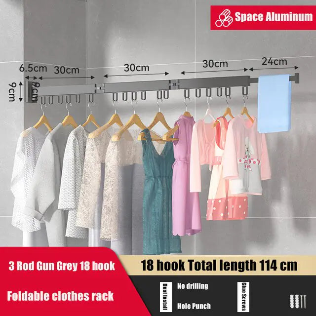 Retractable Clothes Drying Rack