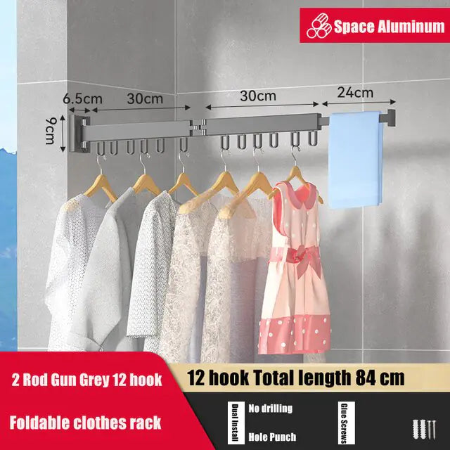 Retractable Clothes Drying Rack